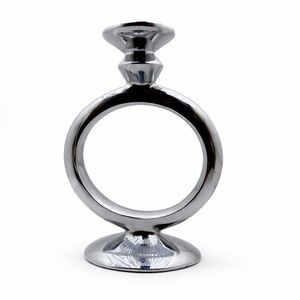 Modern Chrome Candle Holder Sculptural Ring Design LUNAres San Francisco